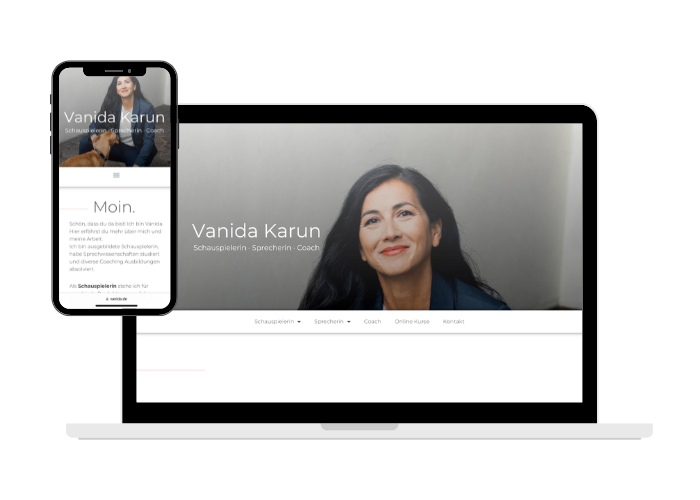 Desktop und mobile Website von Vanida Karun in Hamburg