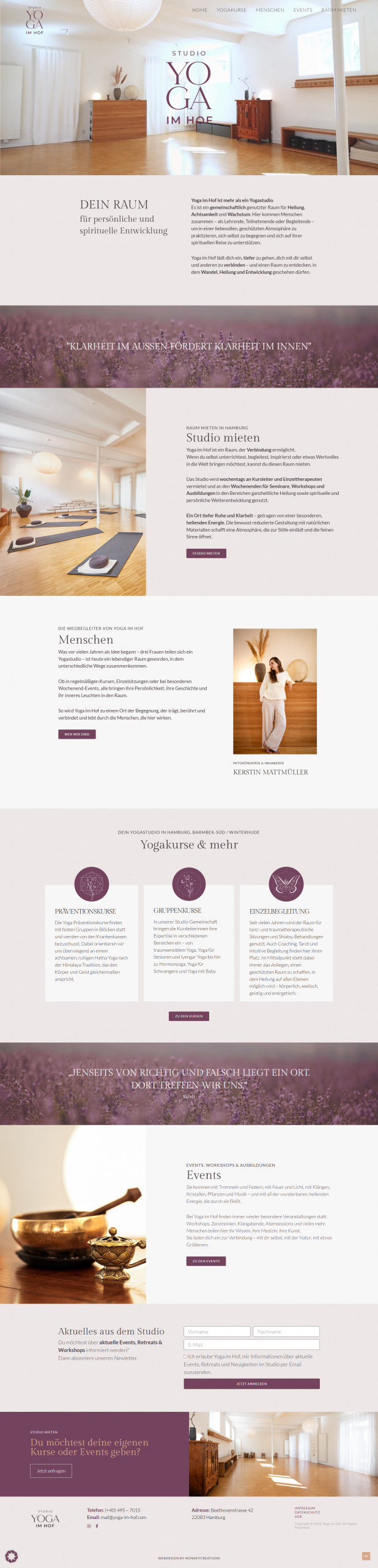 Webdesign Referenzen_Hamburg_Monkey Creations_Yoga im Hof