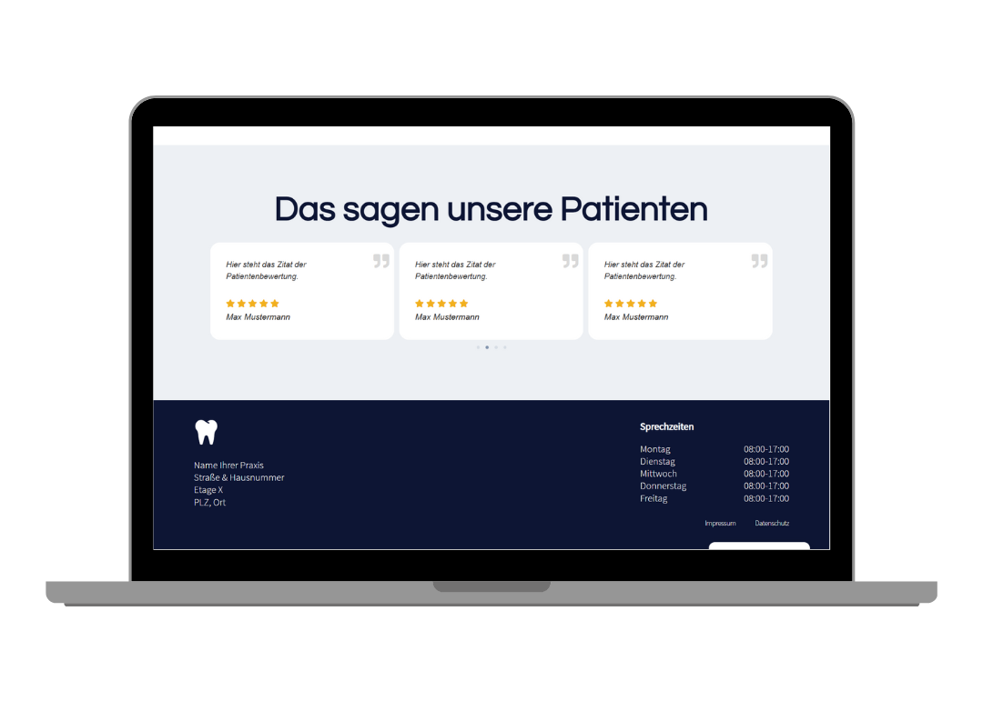Webdesign fuer Zahnärzte_Hamburg_Beispiel Website Desktop