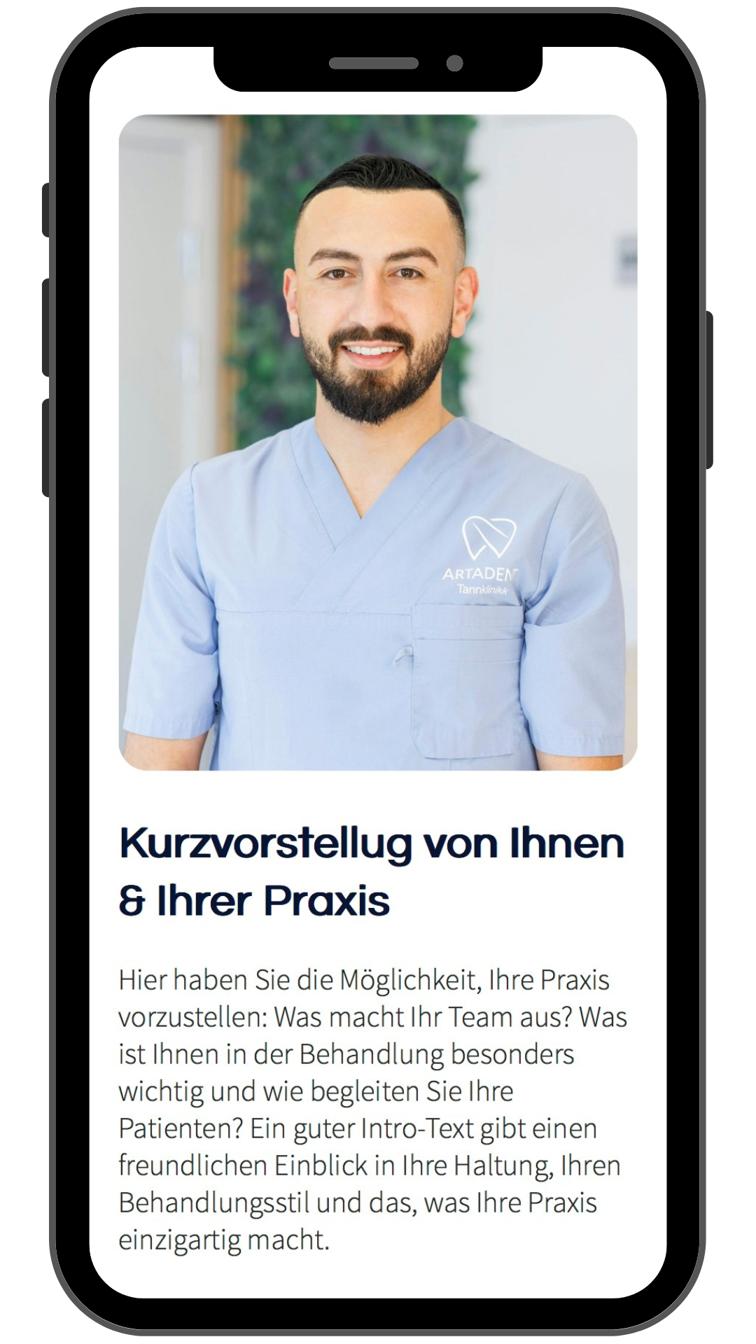 Webdesign fuer Zahnärzte_Hamburg_Beispiel Website Phone