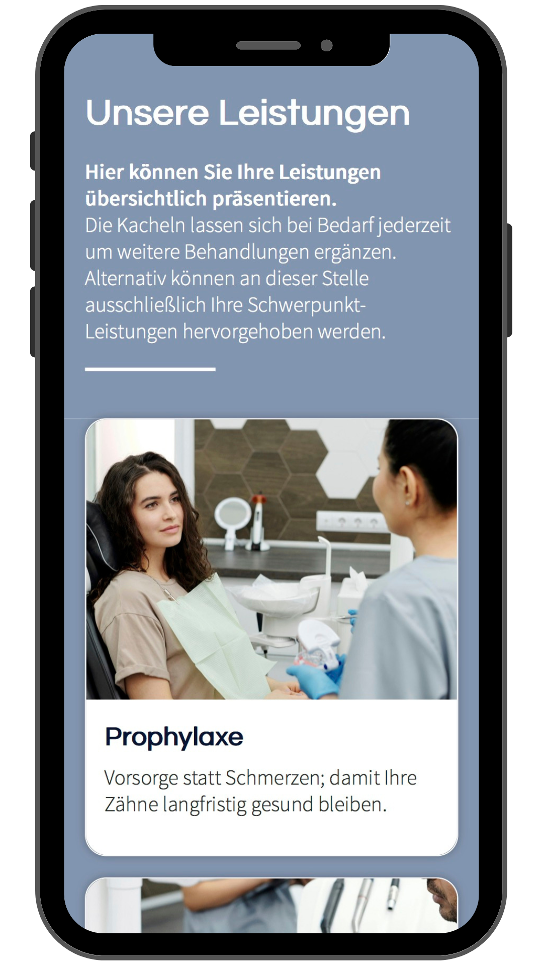 Webdesign fuer Zahnärzte_Hamburg_Beispiel Website Phone