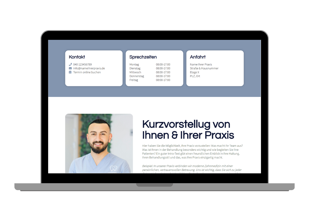 Webdesign fuer Zahnärzte_Hamburg_Beispiel Website Desktop