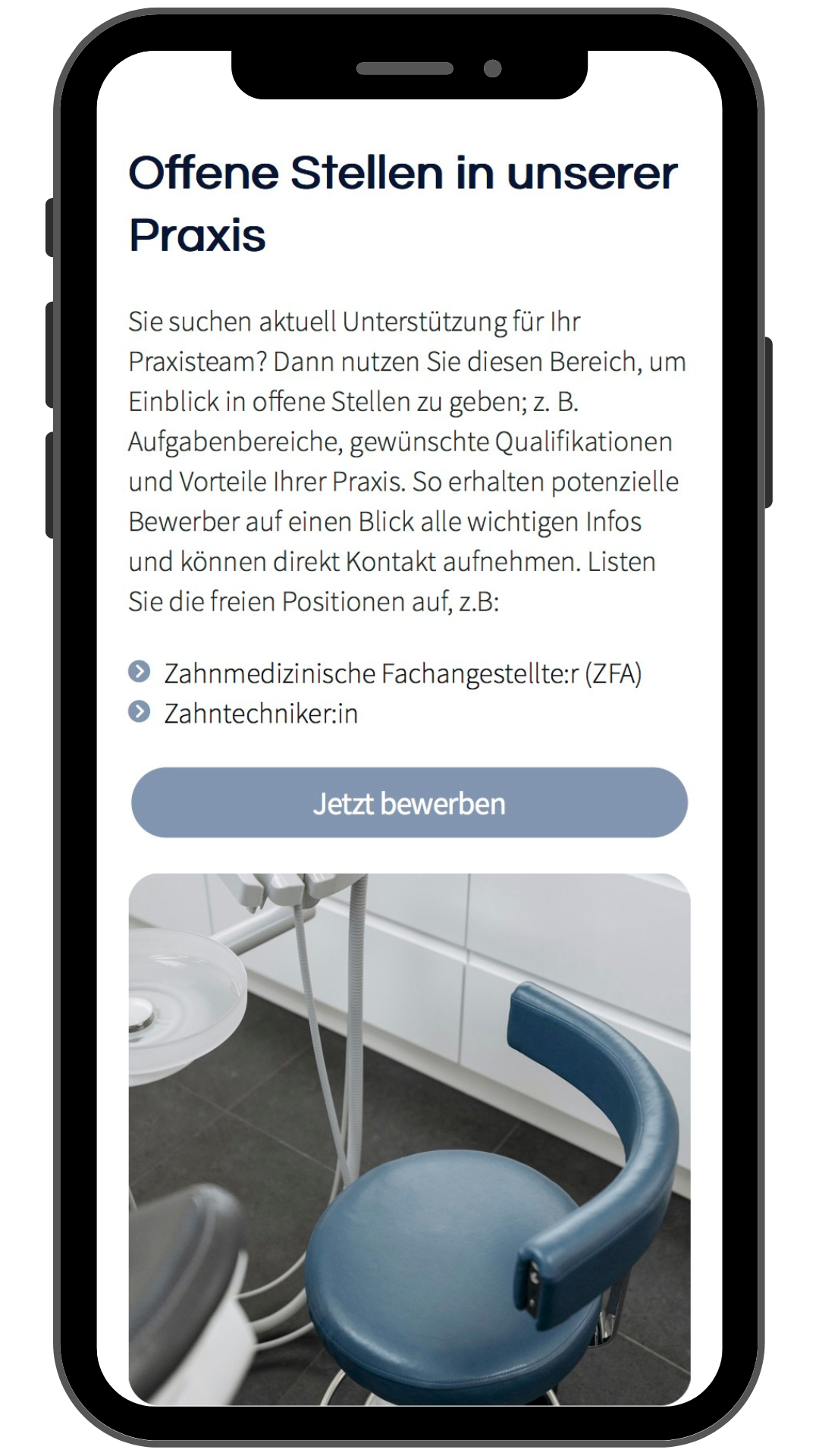 Webdesign fuer Zahnärzte_Hamburg_Beispiel Website Phone
