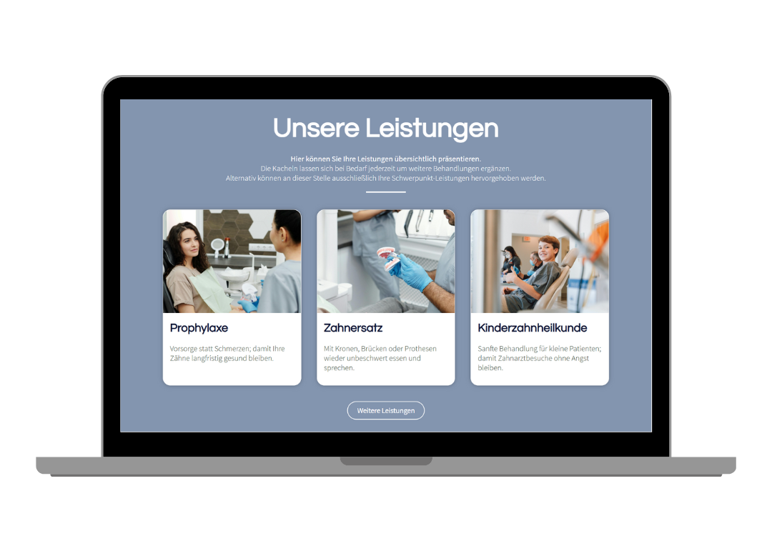 Webdesign fuer Zahnärzte_Hamburg_Beispiel Website Desktop