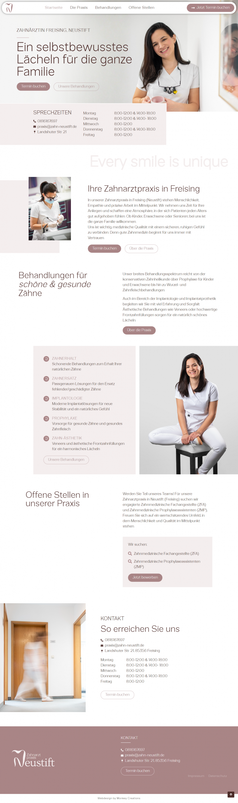 Website für Zahnärzte Monkey Creations aus Hamburg